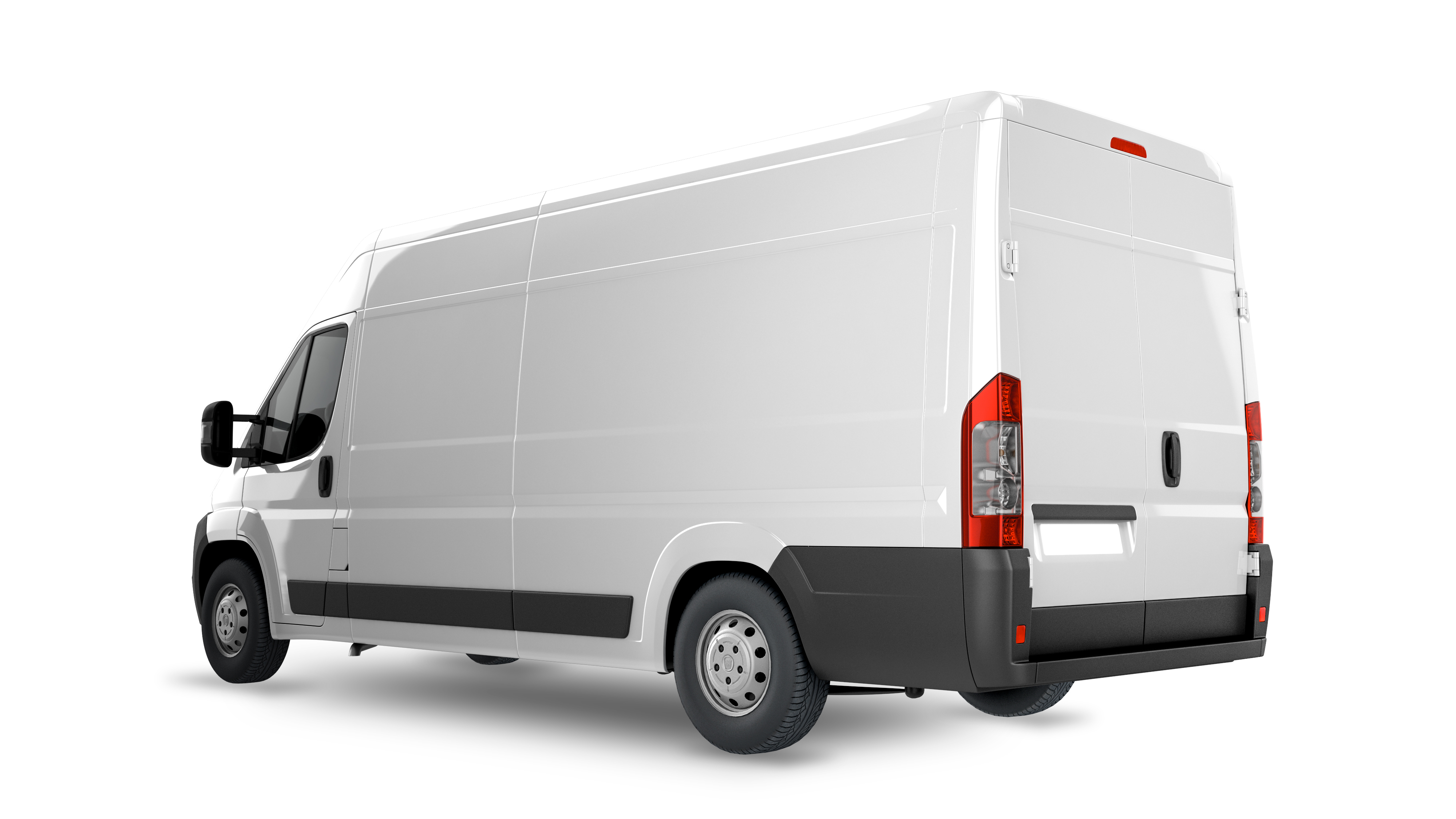 Delivery Van Mockup, layout for presentation. 3D render illustration. PLace your design on this blank canvas.